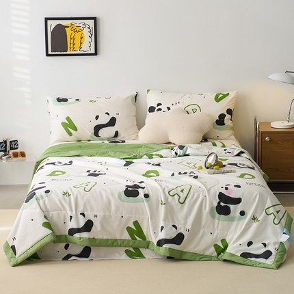 91家纺网 家纺一手货源 找家纺 （总）莱宁被业 2025新款喷气13070全棉印花夏被四件套