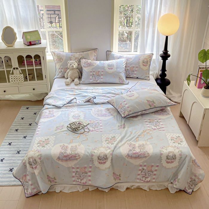 91家纺网 家纺一手货源 找家纺 优悦生活馆 2025新款凉感丝夏被夏凉被空调被 奥丽花园