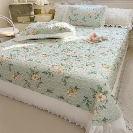 兄弟坊 2025 莱赛尔兰精天丝韩版印花床盖床裙床褥 床盖-春晓