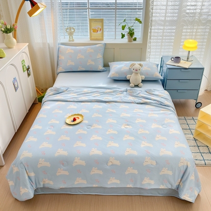 91家纺网 家纺一手货源 找家纺 （总）星期八 2025新款针织棉夏被四件套