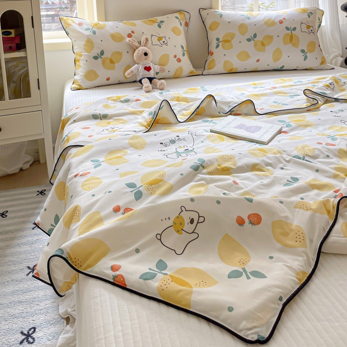 91家纺网 家纺一手货源 找家纺 优悦生活馆 2025新款凉感丝夏被夏凉被空调被 草莓花语