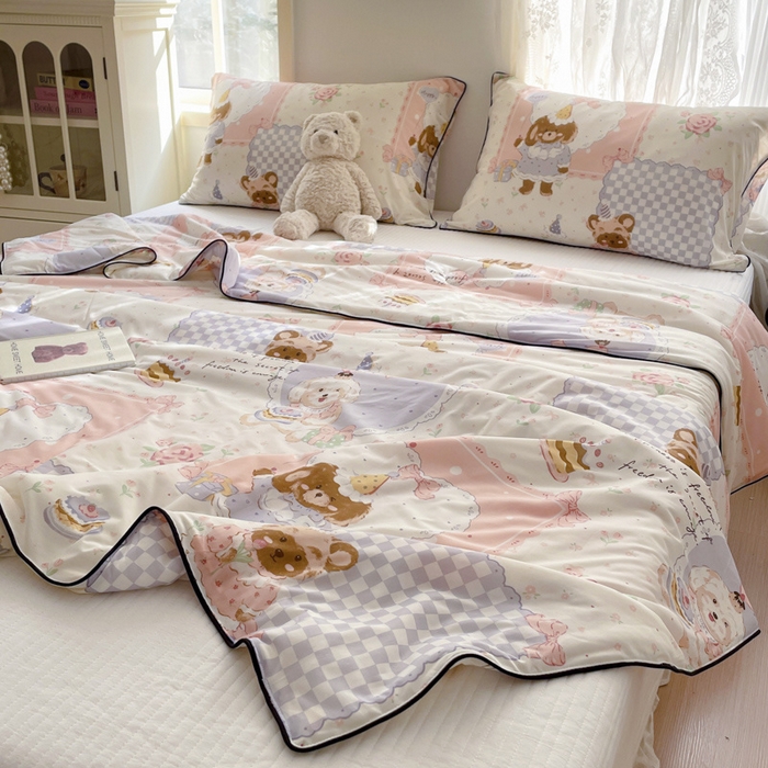 91家纺网 家纺一手货源 找家纺 优悦生活馆 2025新款凉感丝夏被夏凉被空调被 罗丽