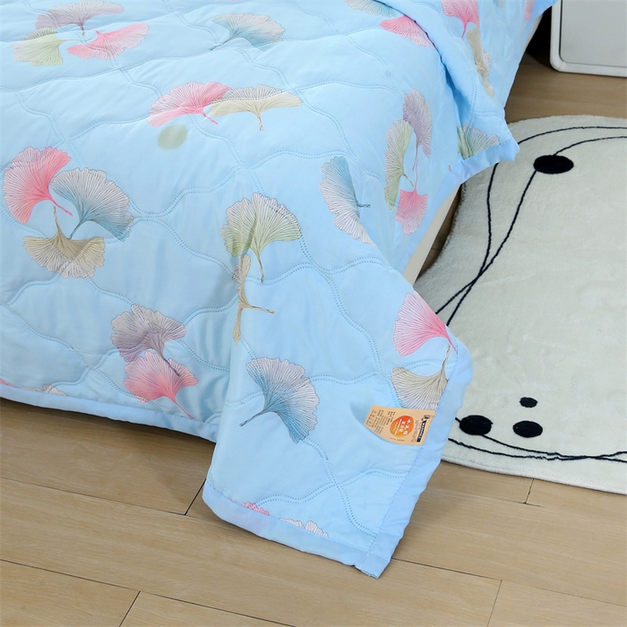 91家纺网 家纺一手货源 找家纺 爱派  2025新款直播爆款印花水洗棉夏被夏凉被空调被被子被芯 银杏