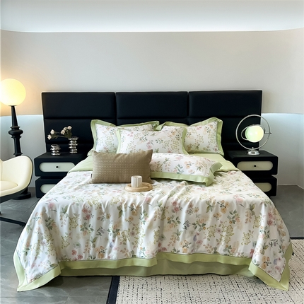 91家纺网 家纺一手货源 找家纺 （总）朵希曼2025新款60支天丝镂空印花夏被和夏被四件套系列