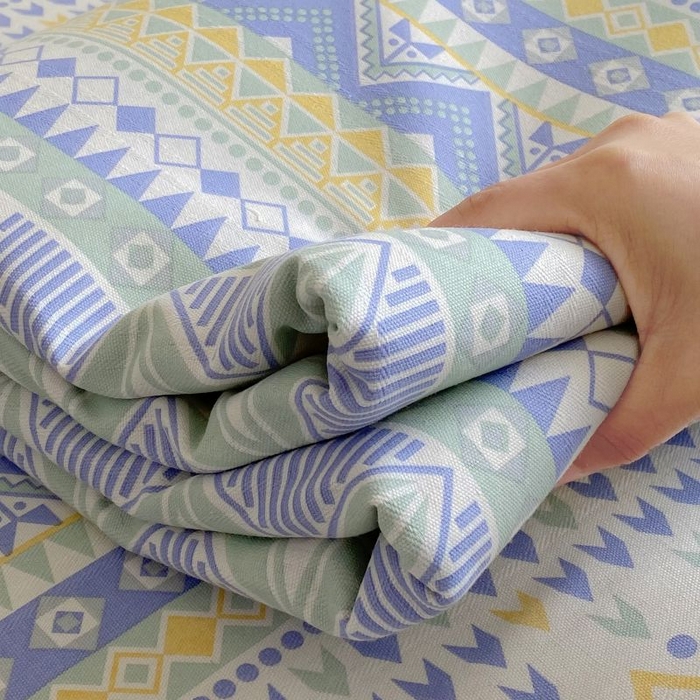 91家纺网 家纺一手货源 找家纺 ME/ERA HOME寐时代 2025新款三枚缎老粗布床单款三件套 律动