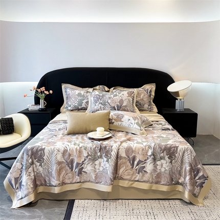 91家纺网 家纺一手货源 找家纺 （总）朵希曼2025新款60支天丝镂空印花夏被和夏被四件套系列