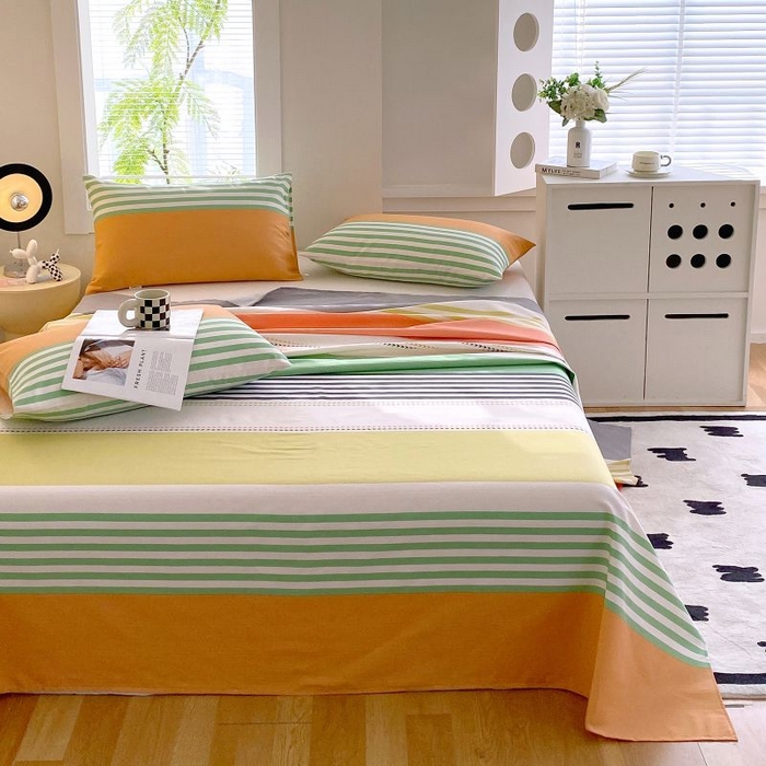 91家纺网 家纺一手货源 找家纺 ME/ERA HOME寐时代 2025新款三枚缎老粗布床单款三件套 罗曼