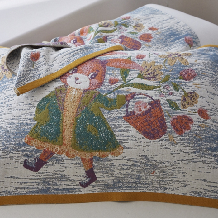 91家纺网 家纺一手货源 找家纺 （总）爱港家纺 2025新款全棉纱布-萌宠治愈系列枕巾枕套