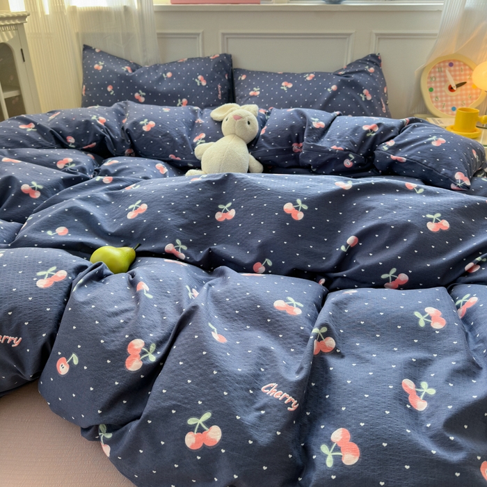 91家纺网 家纺一手货源 找家纺 玉海棠家纺 2025新款亲肤舒适小清新四件套 大吉大厘