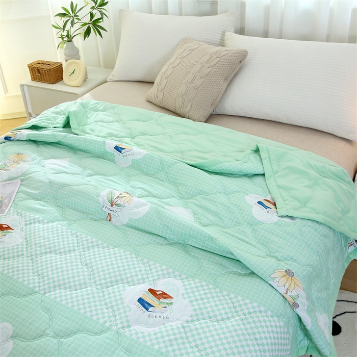 91家纺网 家纺一手货源 找家纺 爱派  2025新款直播爆款印花水洗棉夏被夏凉被空调被被子被芯 清凉夏日