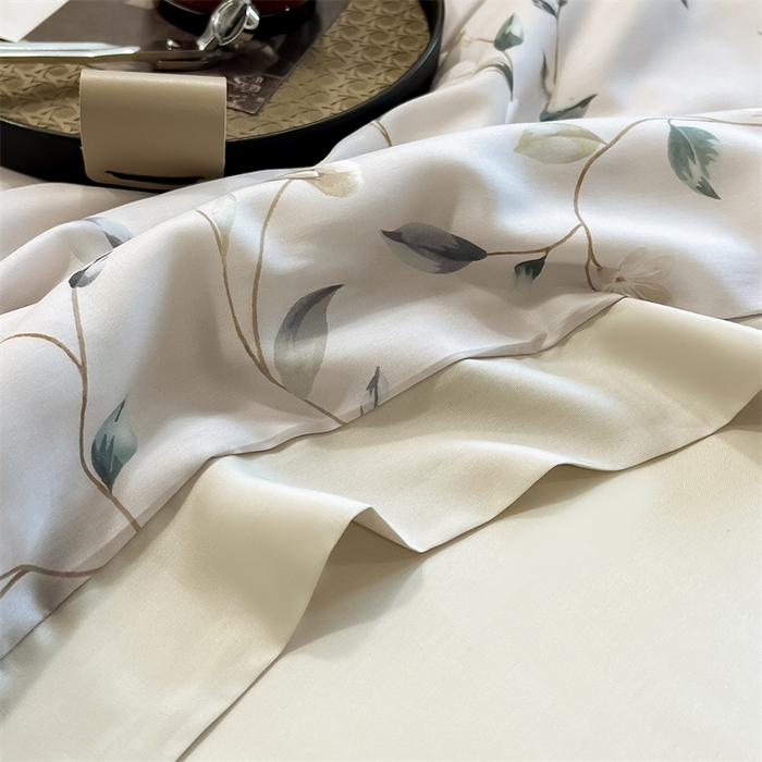 91家纺网 家纺一手货源 找家纺 朵希曼2025新款50天丝宽边夏被和夏被四件套系列 姜茉