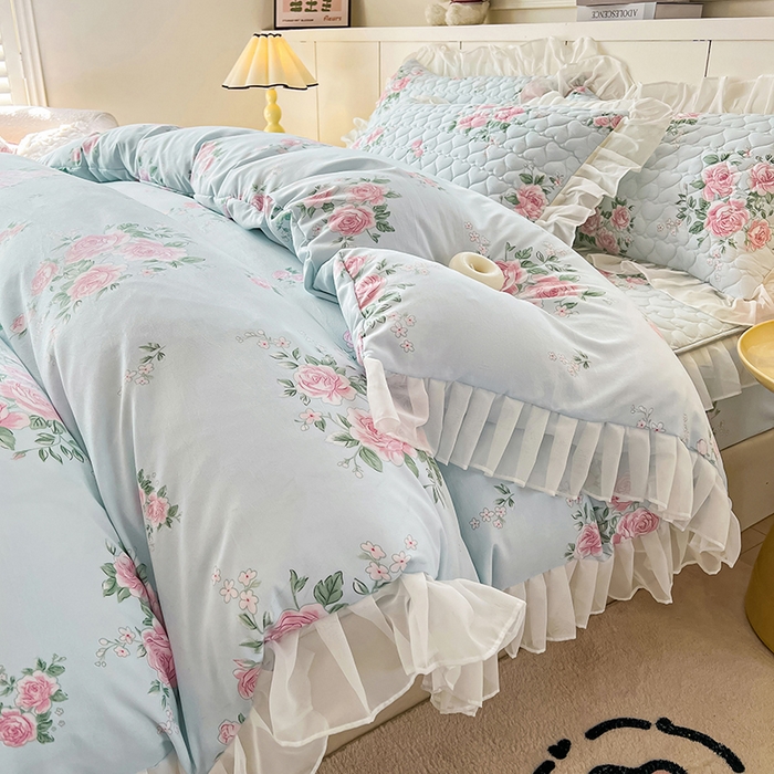 91家纺网 家纺一手货源 找家纺 眠势力 2025新款韩版花边被套双面用四季款ins公主风 春风徐来