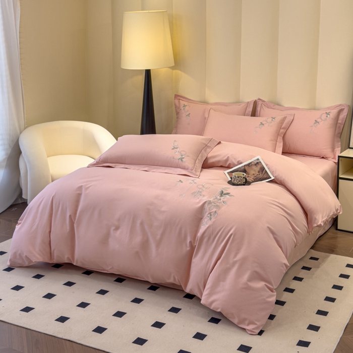 91家纺网 家纺一手货源 找家纺 （总）U品汇 2025新款纯棉全棉长绒棉刺绣绣花高端礼盒四件套-夏瑾系列