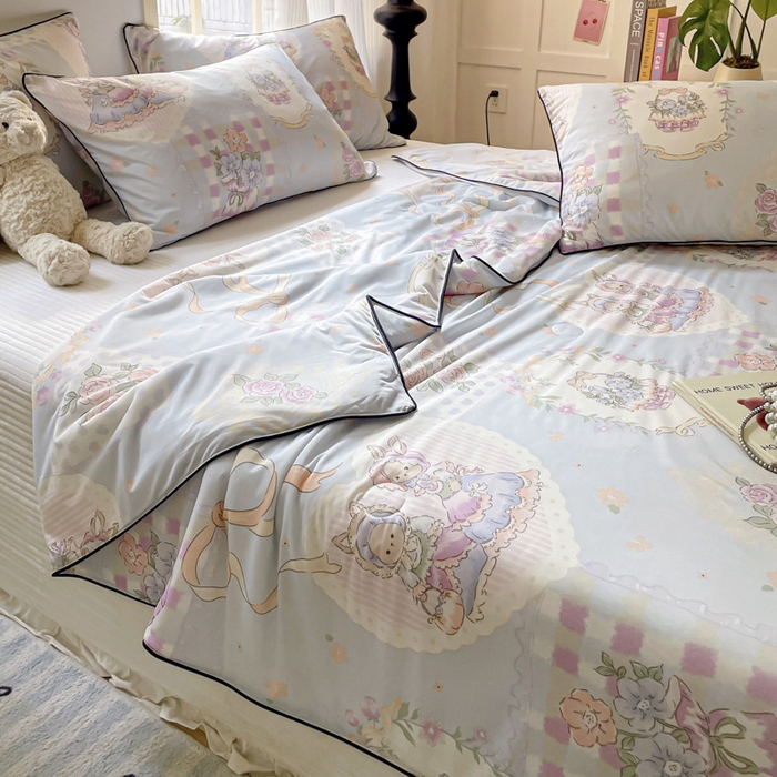 91家纺网 家纺一手货源 找家纺 优悦生活馆 2025新款凉感丝夏被夏凉被空调被 奥丽花园