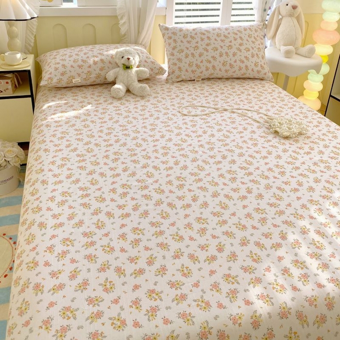 91家纺网 家纺一手货源 找家纺 ME/ERA HOME寐时代 2025新款三枚缎老粗布床单款三件套 漫花香