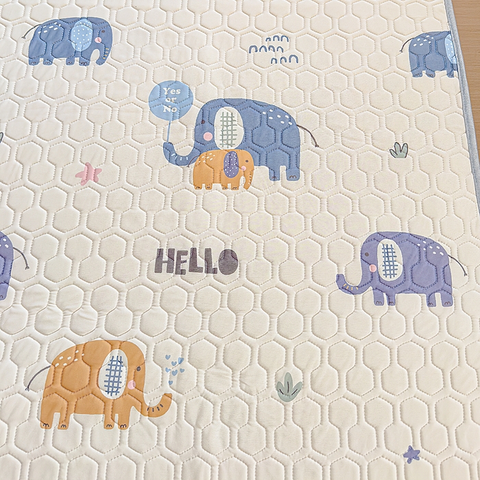 91家纺网 家纺一手货源 找家纺 小萌虎 2025新款凉感丝胶质凉席床笠款 富贵象