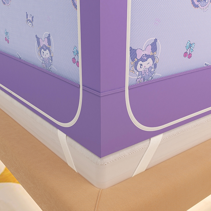 91家纺网 家纺一手货源 找家纺 迪凡保罗蚊帐 2025新款2505城堡款房型遮光防摔坐床蚊帐 紫色甜心