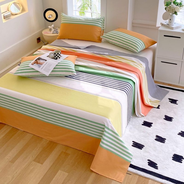 91家纺网 家纺一手货源 找家纺 ME/ERA HOME寐时代 2025新款三枚缎老粗布床单款三件套 罗曼