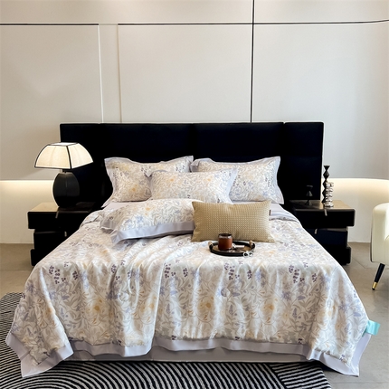 91家纺网 家纺一手货源 找家纺 （总）朵希曼2025新款50天丝宽边夏被和夏被四件套系列