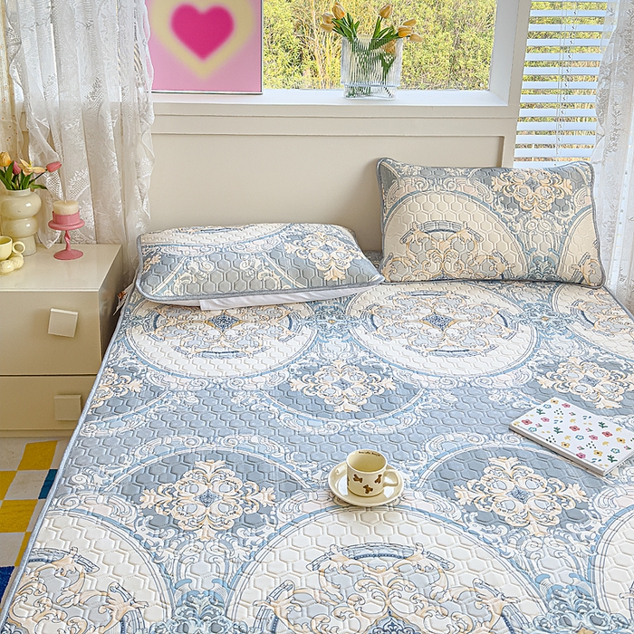 91家纺网 家纺一手货源 找家纺 小萌虎 2025新款凉感丝胶质凉席床笠款 大欧