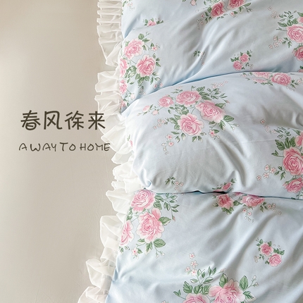 91家纺网 家纺一手货源 找家纺 （总）眠势力 2025新款韩版花边被套双面用四季款ins公主风