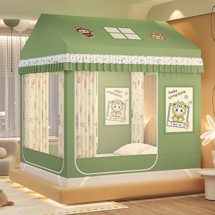 91家纺网 家纺一手货源 找家纺 迪凡保罗蚊帐 2025新款2505城堡款房型遮光防摔坐床蚊帐 潮玩俱乐部