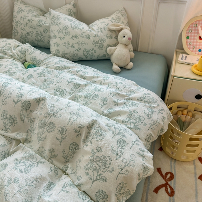 91家纺网 家纺一手货源 找家纺 玉海棠家纺 2025新款亲肤舒适小清新四件套 海像森林