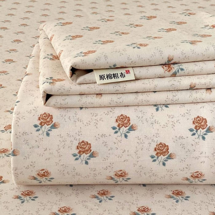 91家纺网 家纺一手货源 找家纺 ME/ERA HOME寐时代 2025新款三枚缎老粗布床单款三件套 玫瑰花园