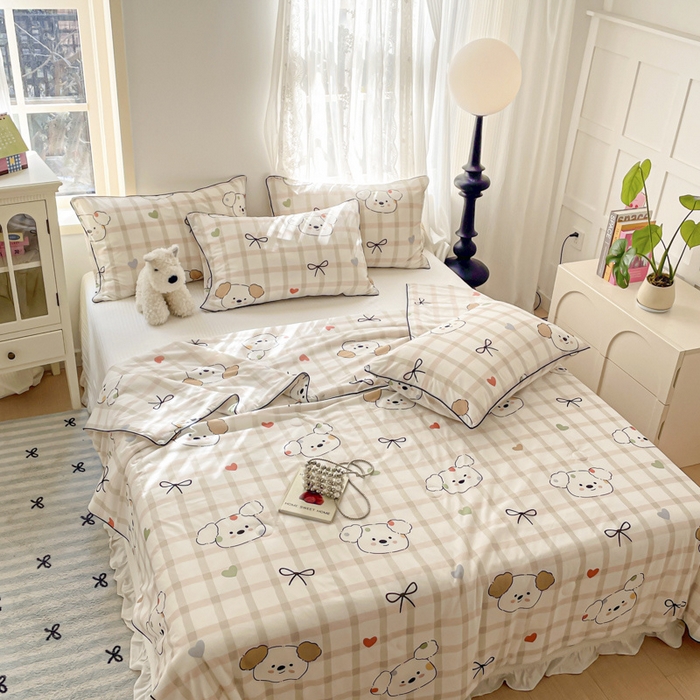 91家纺网 家纺一手货源 找家纺 优悦生活馆 2025新款凉感丝夏被夏凉被空调被 格子狗