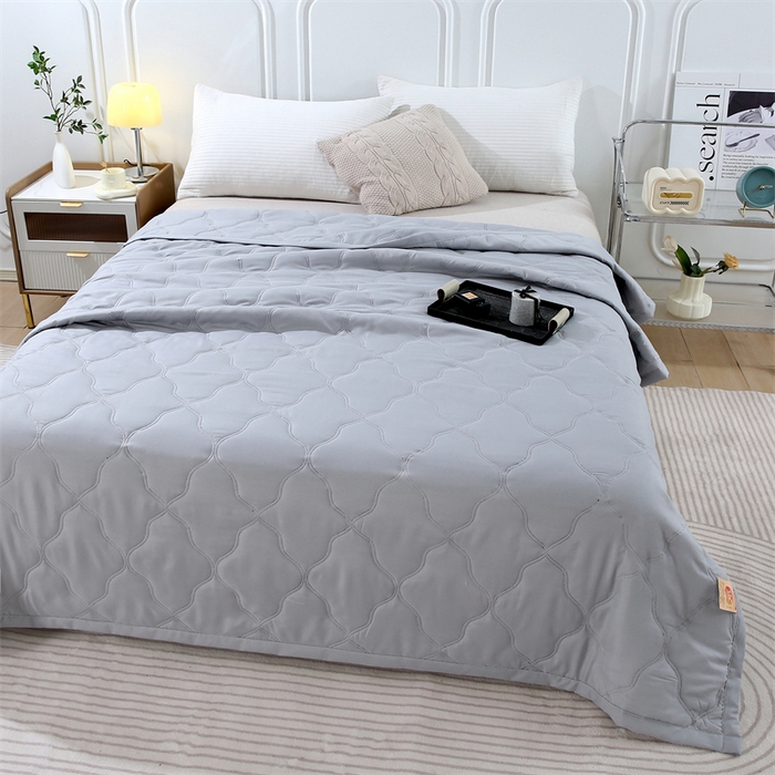 91家纺网 家纺一手货源 找家纺 爱派 2025新款纯色水洗棉夏被夏凉被空调被被子被芯 绅士灰