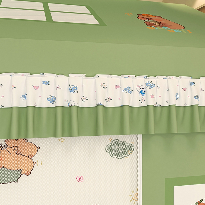 91家纺网 家纺一手货源 找家纺 迪凡保罗蚊帐 2025新款2505城堡款房型遮光防摔坐床蚊帐 呆萌豚豚