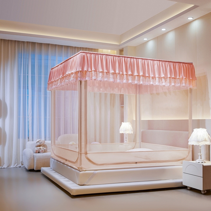 91家纺网 家纺一手货源 找家纺 夏彩 2025新款浪漫唯美T+U防摔蚊帐-88609 88609翡翠玉