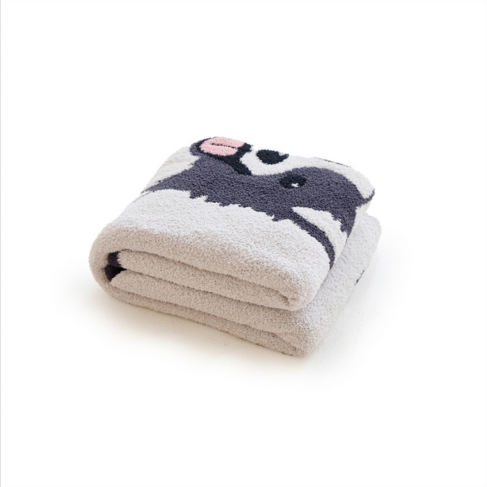 91家纺网 家纺一手货源 找家纺 暖绵绵家纺 2025新款半边绒系列盖毯披肩毯毯子-狗狗4小只【零售价不得低于161元】 狗狗4小只-淘迪