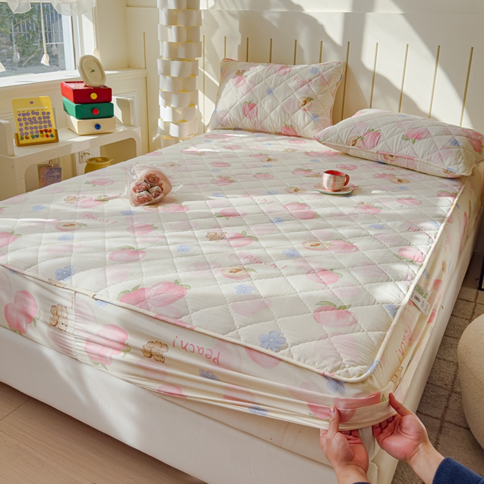 91家纺网 家纺一手货源 找家纺 （总）U品汇 A类全棉夹棉防水床笠床罩单件隔尿透气床垫加厚防尘可水洗保护套