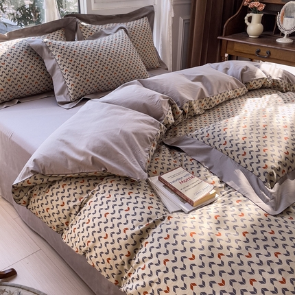 KA家纺 2025新款宽边轻奢系列全棉四件套 流行驿站