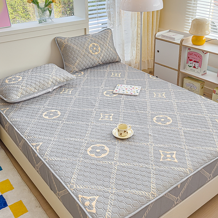 91家纺网 家纺一手货源 找家纺 小萌虎 2025新款凉感丝胶质凉席床笠款 轻奢