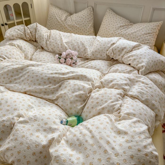 91家纺网 家纺一手货源 找家纺 玉海棠家纺 2025新款亲肤舒适小清新四件套 橘子海