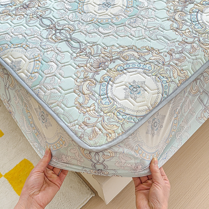 91家纺网 家纺一手货源 找家纺 小萌虎 2025新款凉感丝胶质凉席床笠款 小欧