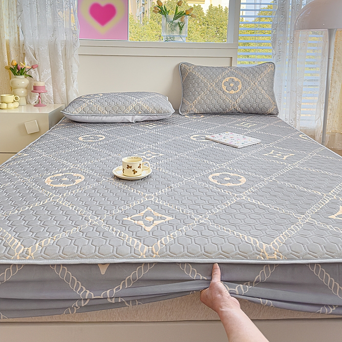 91家纺网 家纺一手货源 找家纺 小萌虎 2025新款凉感丝胶质凉席床笠款 轻奢