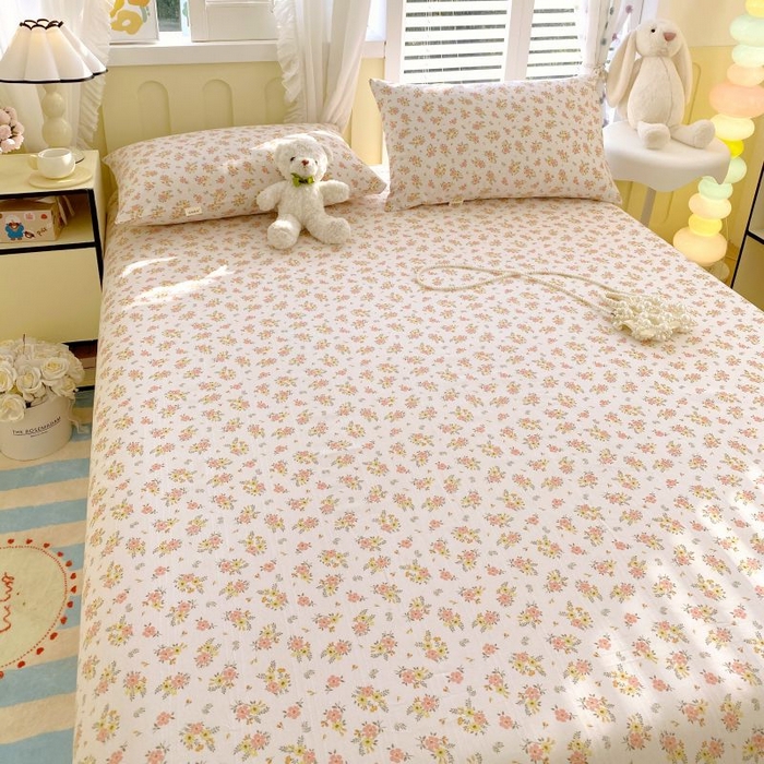 91家纺网 家纺一手货源 找家纺 ME/ERA HOME寐时代 2025新款三枚缎老粗布床单款三件套 漫花香