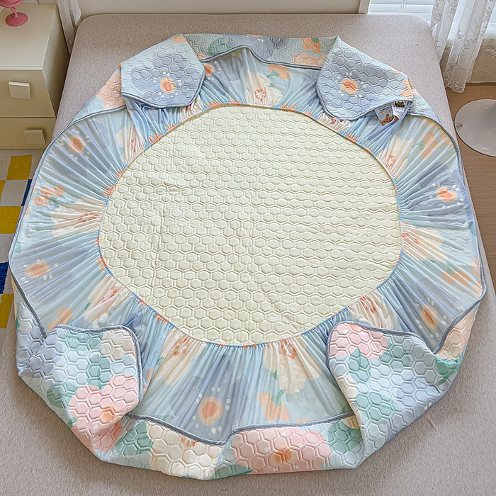 91家纺网 家纺一手货源 找家纺 （总）小萌虎 2025新款凉感丝胶质凉席床笠款