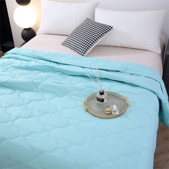 91家纺网 家纺一手货源 找家纺 爱派 2025新款纯色水洗棉夏被夏凉被空调被被子被芯 天空蓝