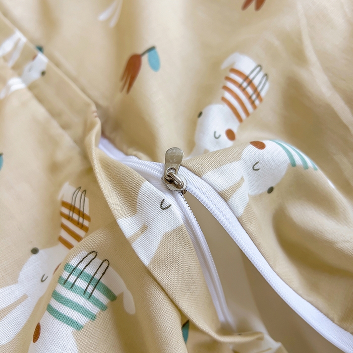 91家纺网 家纺一手货源 找家纺 田野家纺2025新款A类全棉双层纱四件套 波波兔