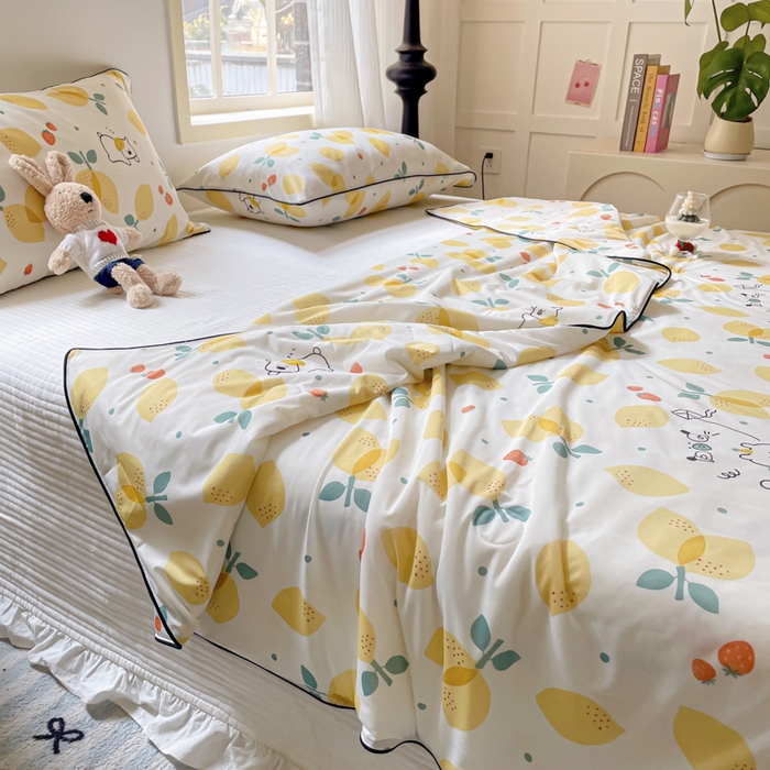 91家纺网 家纺一手货源 找家纺 优悦生活馆 2025新款凉感丝夏被夏凉被空调被 草莓花语