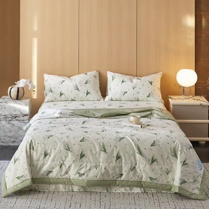 91家纺网 家纺一手货源 找家纺 （总）莱宁被业 2025新款喷气13070全棉印花夏被四件套