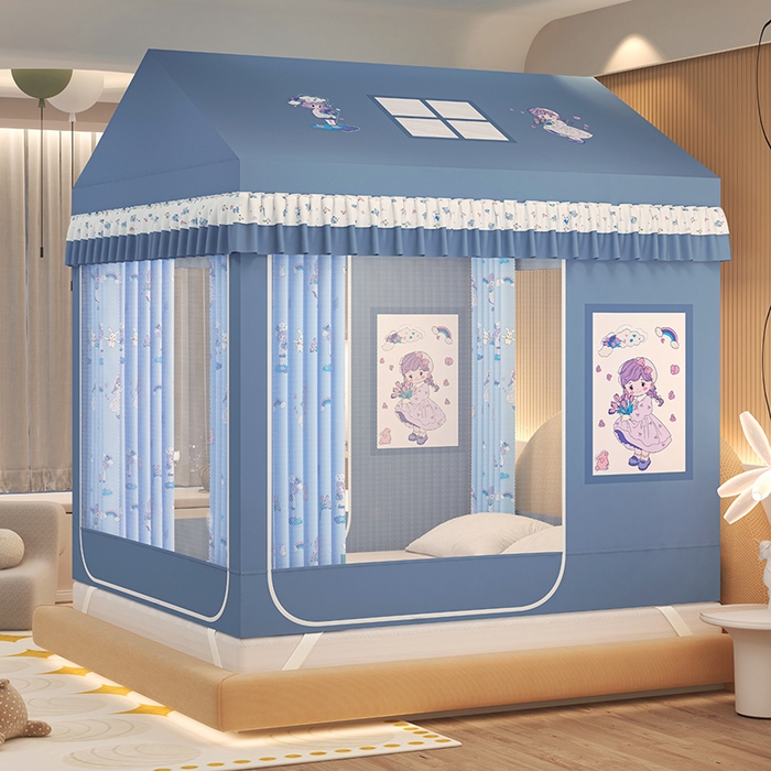 91家纺网 家纺一手货源 找家纺 迪凡保罗蚊帐 2025新款2505城堡款房型遮光防摔坐床蚊帐 梦幻少女