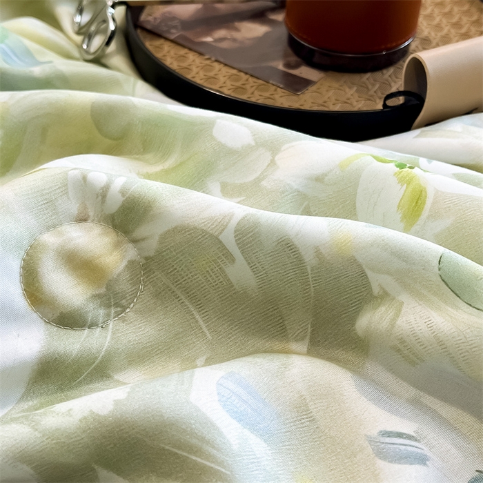 91家纺网 家纺一手货源 找家纺 朵希曼2025新款50天丝宽边夏被和夏被四件套系列 舒蕊