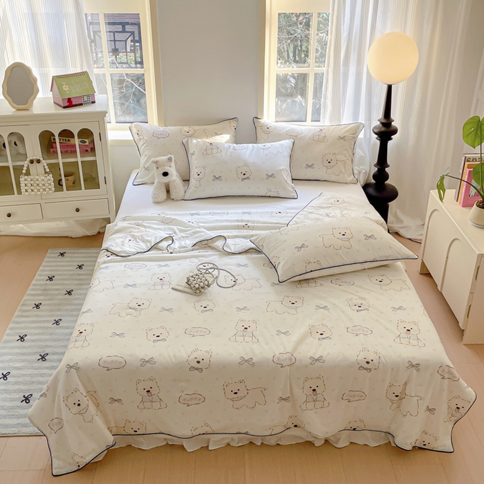 91家纺网 家纺一手货源 找家纺 优悦生活馆 2025新款凉感丝夏被夏凉被空调被 宠物狗