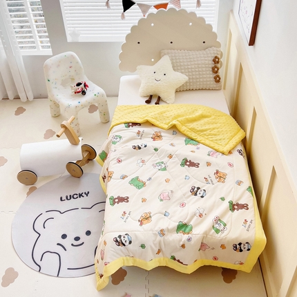 91家纺网 家纺一手货源 找家纺 御棉坊 2025年A类凉感冰豆豆儿童夏被 童话乐园