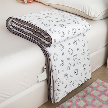 艺菲阁家纺 2025新款卡通麻绳云感双层纱夏凉被 猫咪恋人